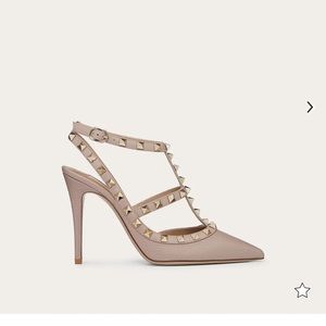 Valentino rockstud calfskin ankle strap pump 100mm